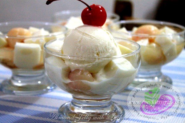 Almond Jelly with Lychee Recipe